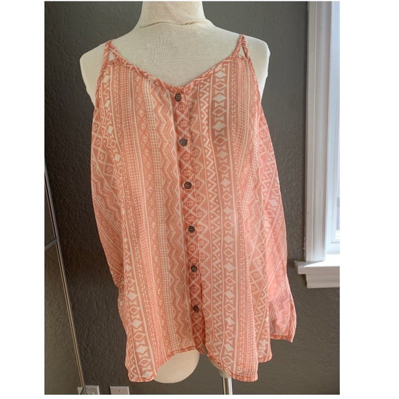 Coral tank top with beaded detailed back - Picture 1 of 3